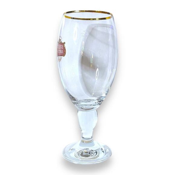 Stella Artois Beer Drinking Chalice Glass Gold Rim 50 CL Pub Goblet Stemmed - Picture 2 of 9